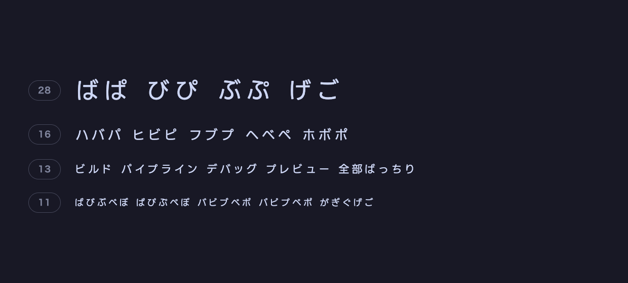 濁点調整前